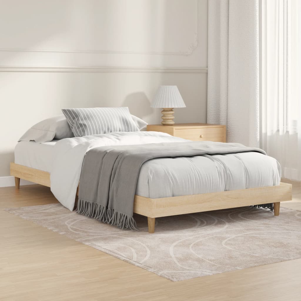 vidaXL Estructura de cama sin colchón madera roble Sonoma 90x200 cm