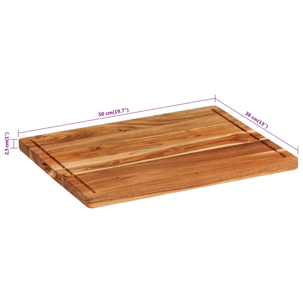 vidaXL Tabla de cortar madera maciza de acacia 50x38x2,5 cm