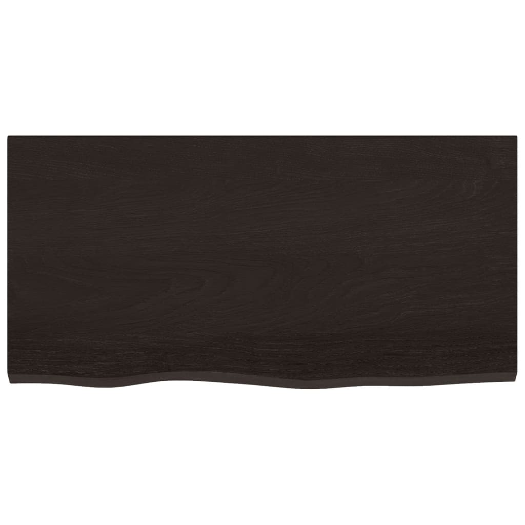 vidaXL Encimera baño madera maciza tratada marrón oscuro 80x40x2 cm