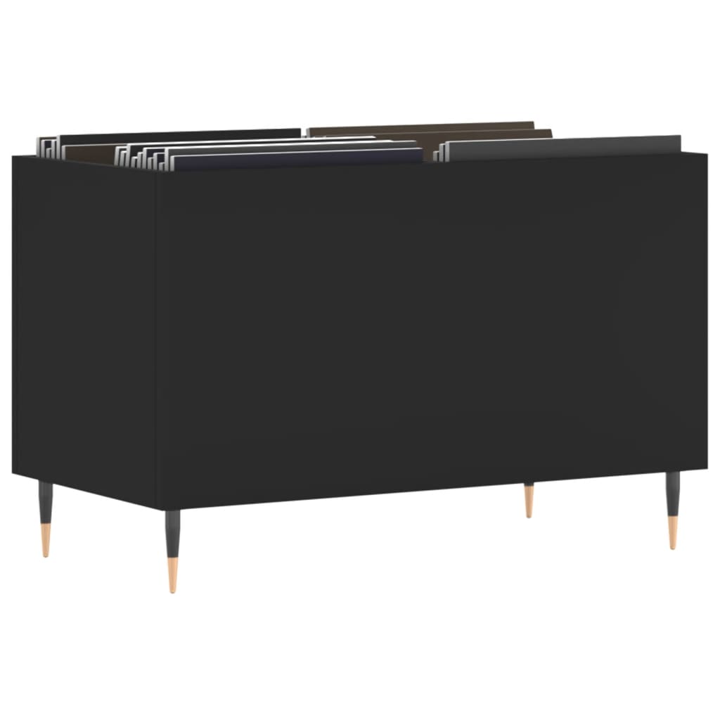 vidaXL Mueble para discos madera contrachapada negro 74,5x38x48 cm