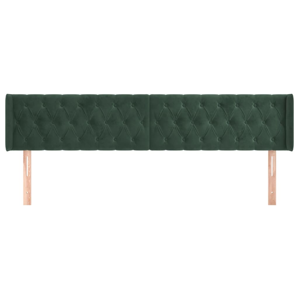 vidaXL Cabecero de terciopelo verde oscuro 203x16x78/88 cm