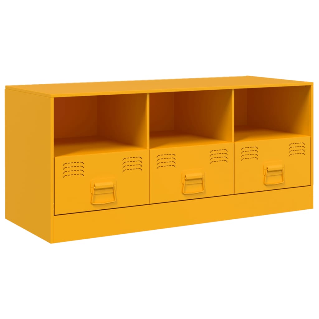 vidaXL Mueble para TV de acero amarillo mostaza 99x39x44 cm