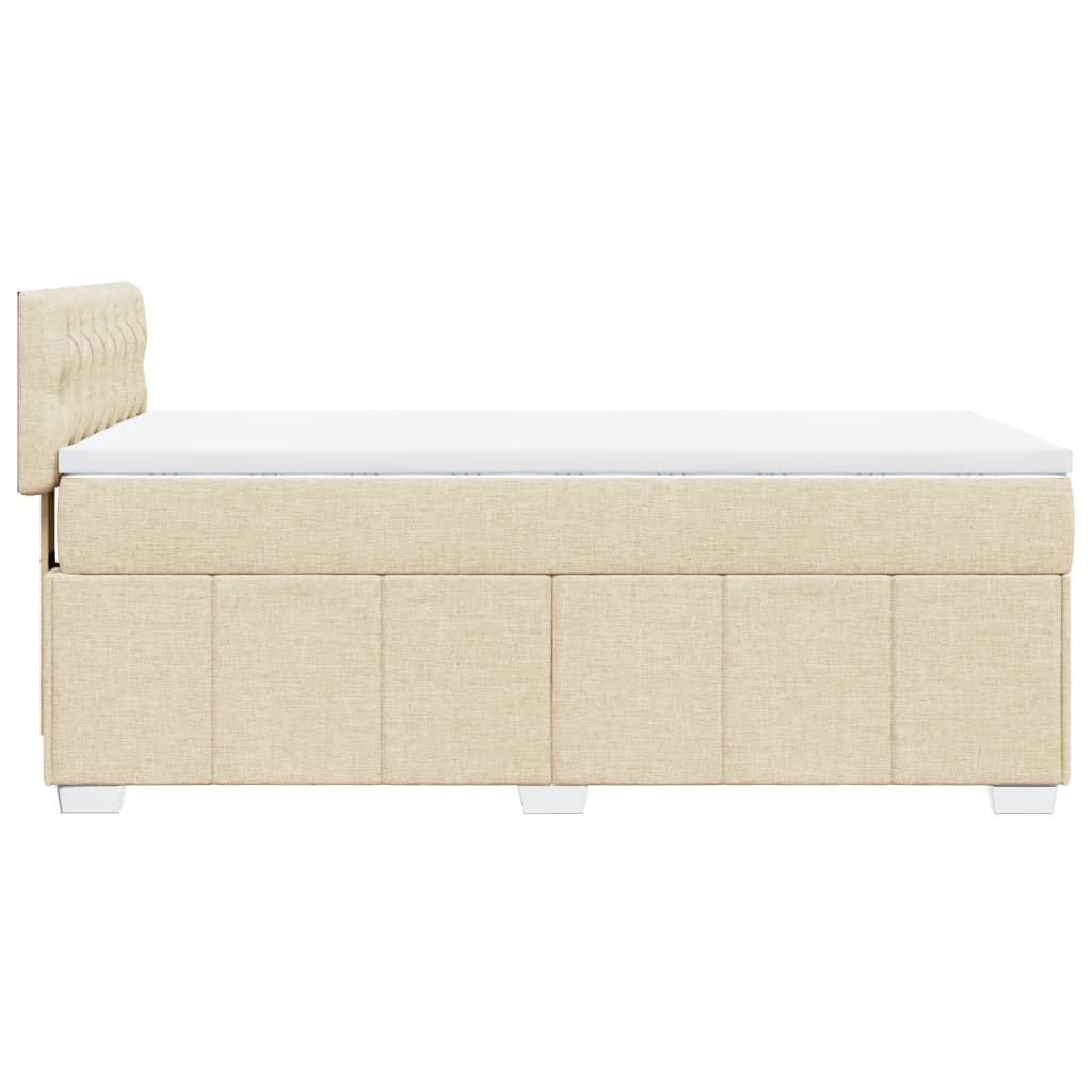 vidaXL Cama box spring con colchón tela color crema 90x190 cm