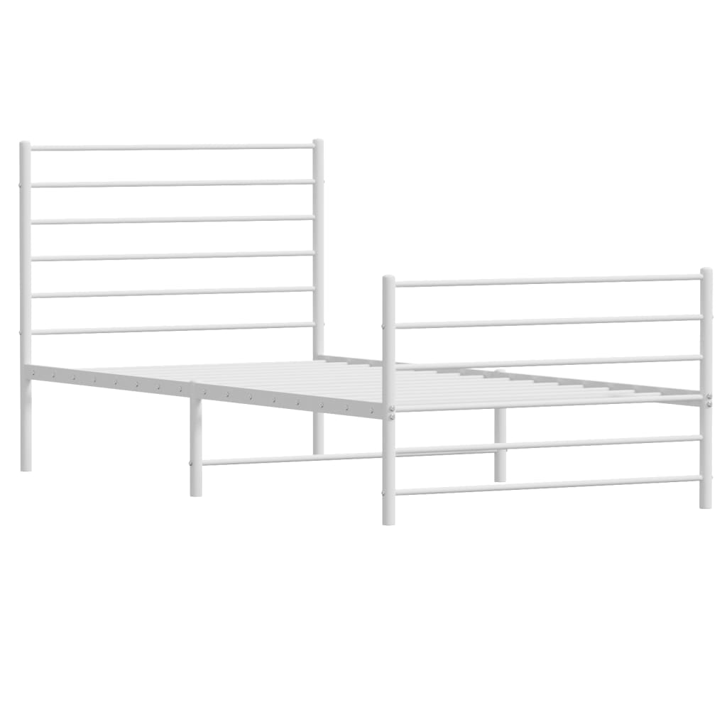 vidaXL Estructura cama sin colchón con estribo metal blanco 75x190 cm