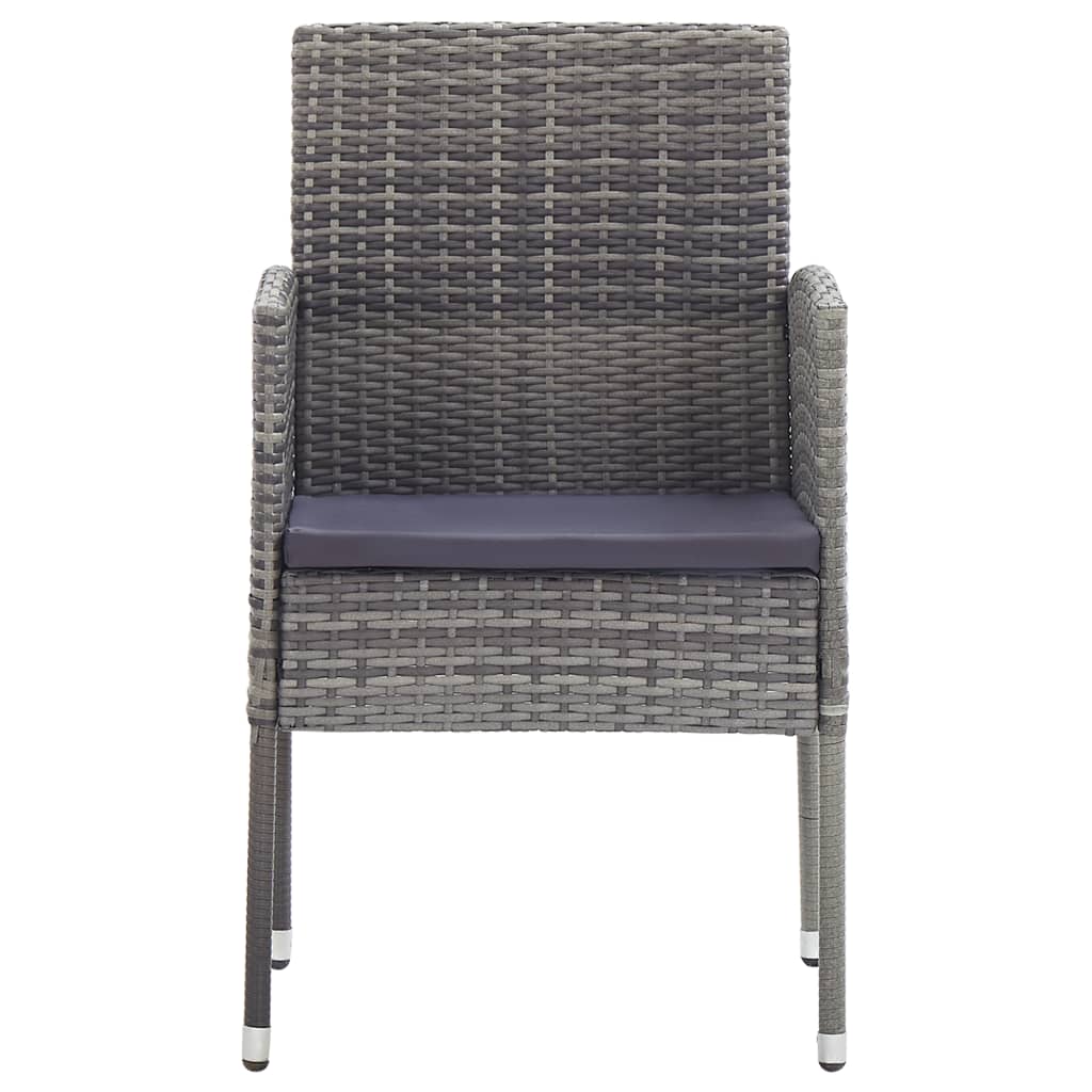 vidaXL Set comedor jardín 5 pzas ratán sintético gris antracita y gris