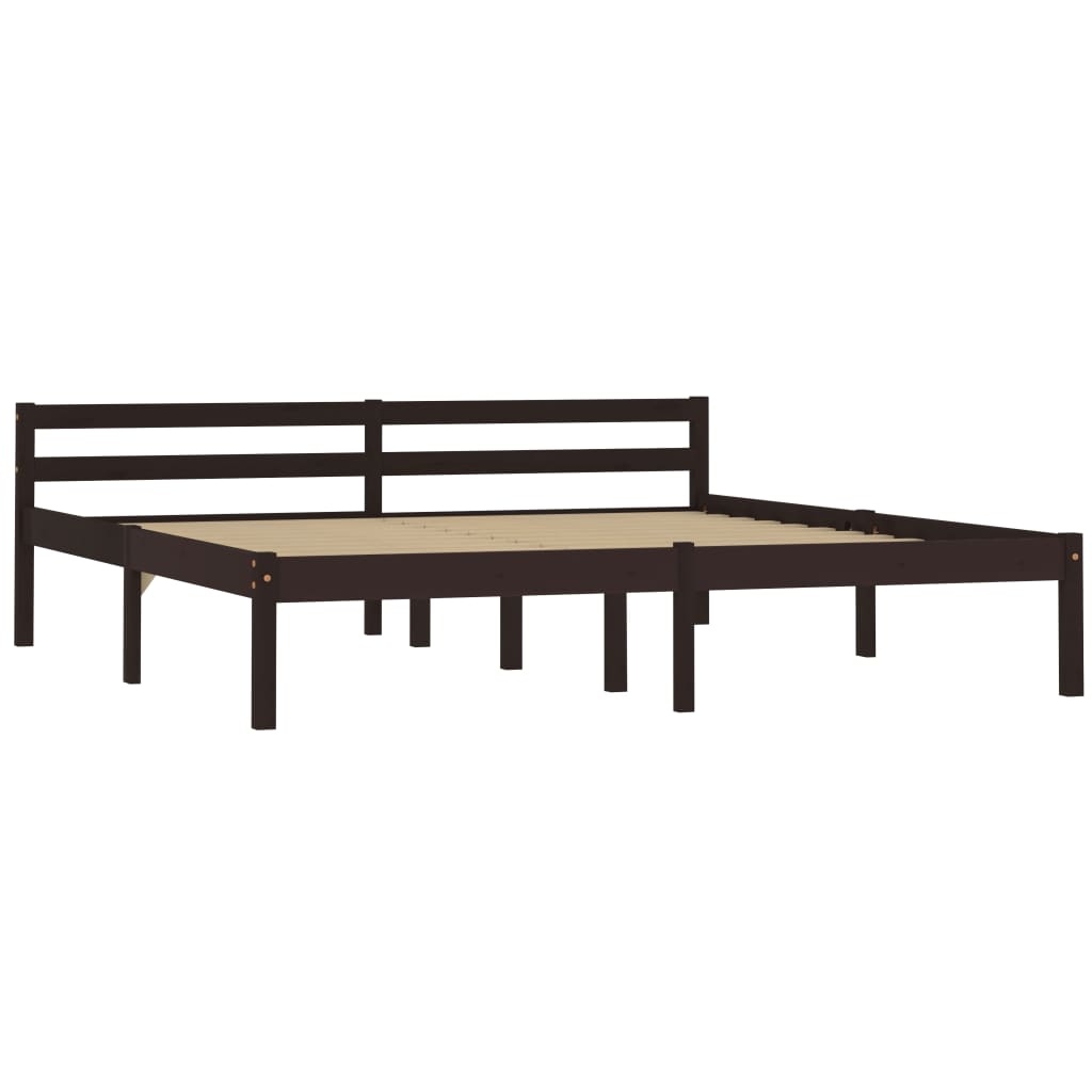 vidaXL Estructura cama sin colchón madera pino marrón oscuro 160x200cm