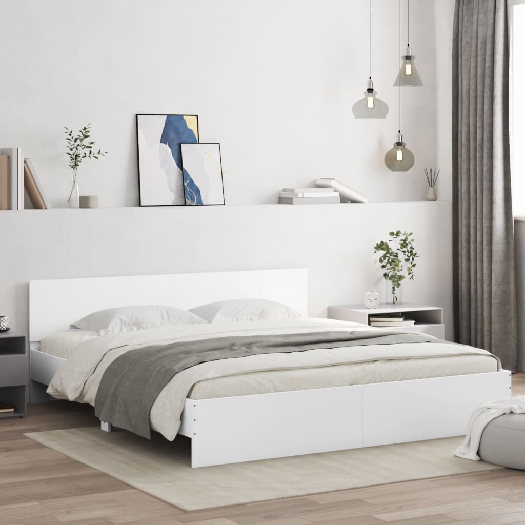 vidaXL Estructura de cama con cabecero blanca 200x200 cm