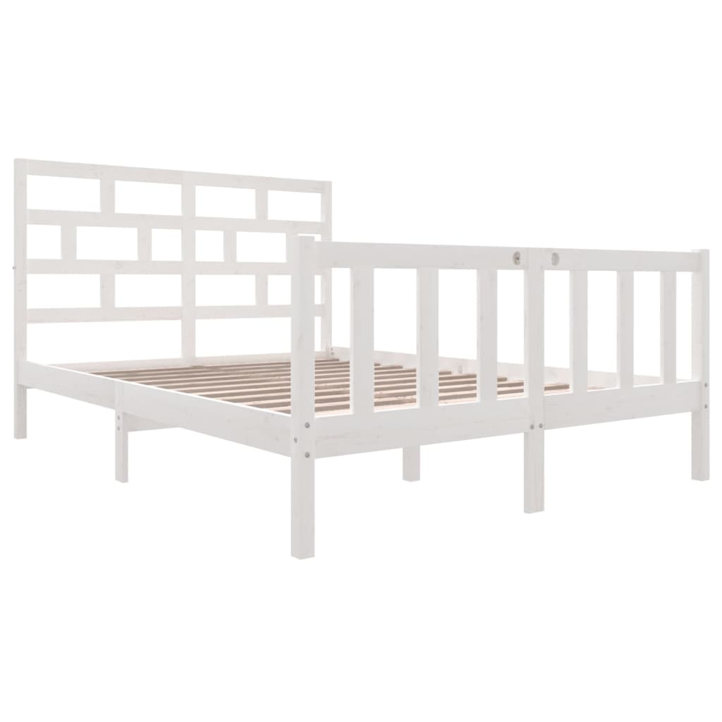 vidaXL Estructura de cama de madera maciza de pino blanco 140x200 cm