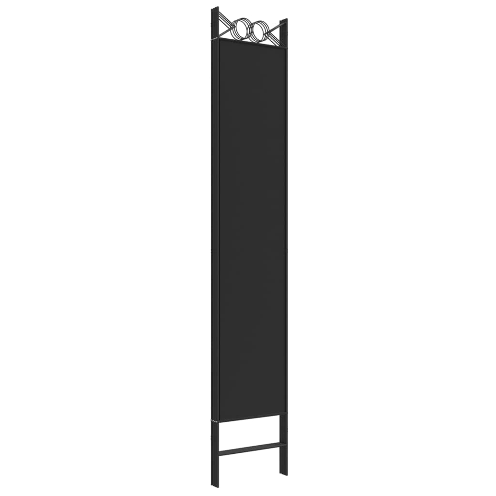 vidaXL Biombo divisor de 4 paneles de tela negro 160x220 cm