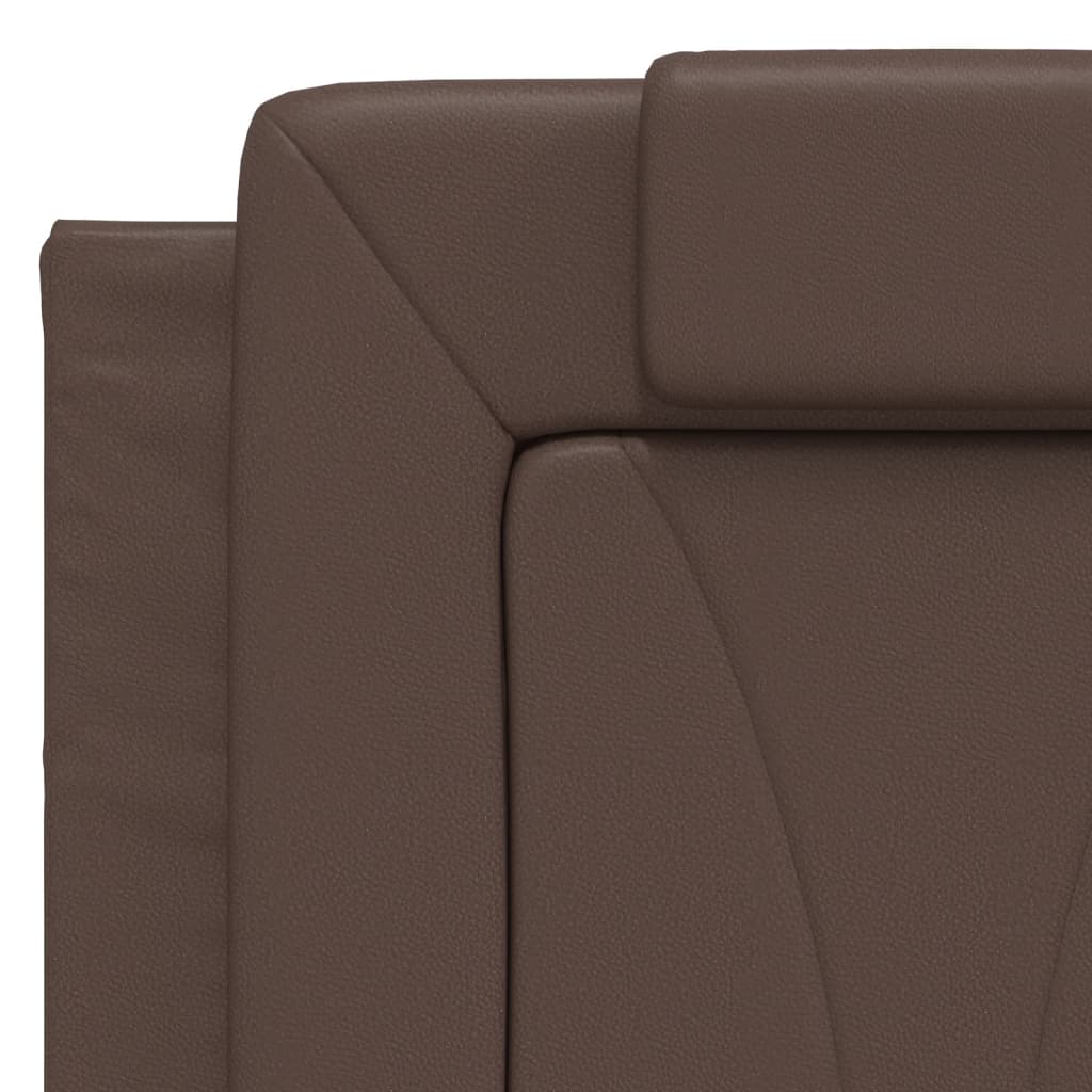 vidaXL Cama con colchón cuero sintético marrón 120x200 cm