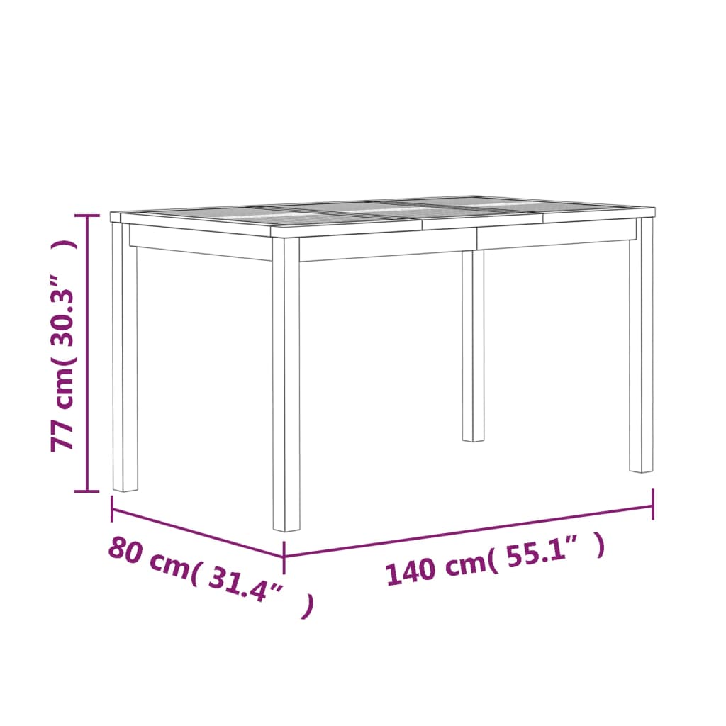 vidaXL Juego de comedor para jardín 5 piezas madera maciza de teca