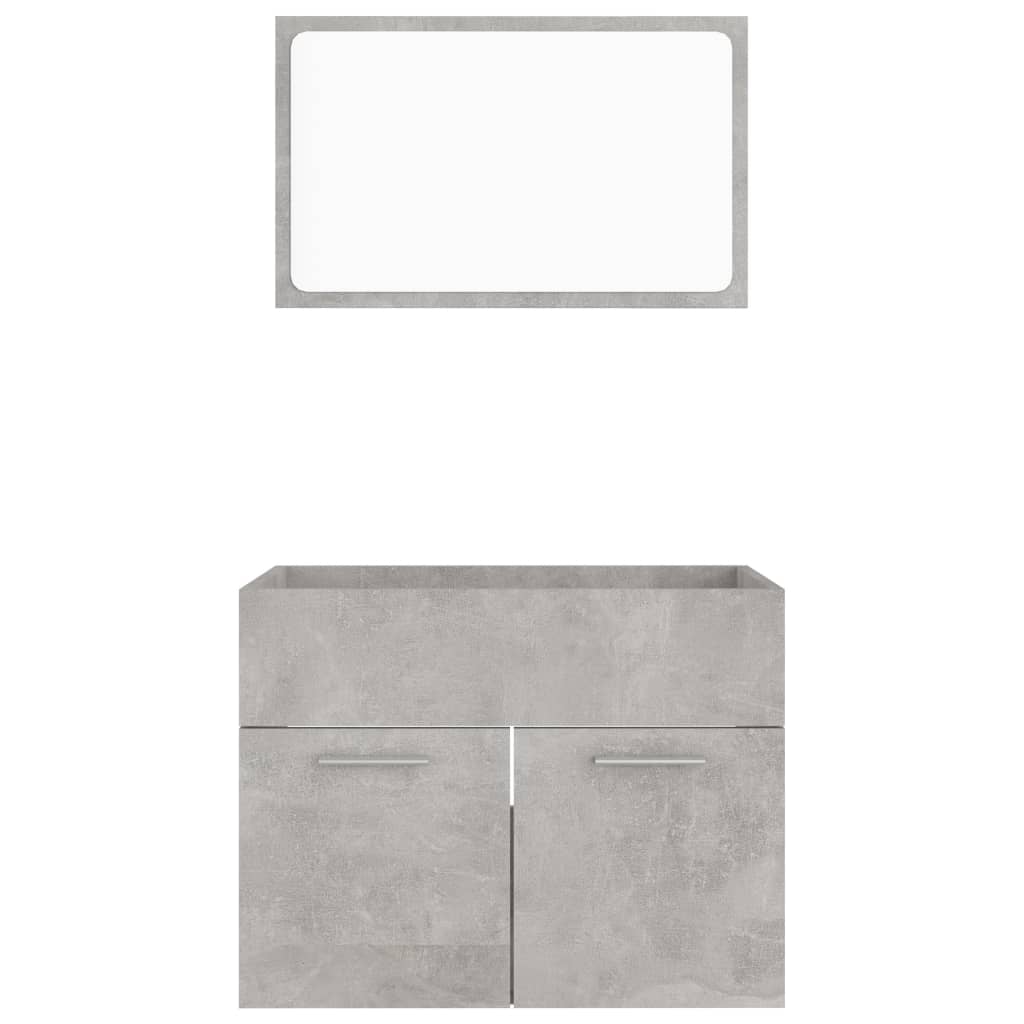 vidaXL Set muebles de baño 2 piezas madera contrachapada gris hormigón