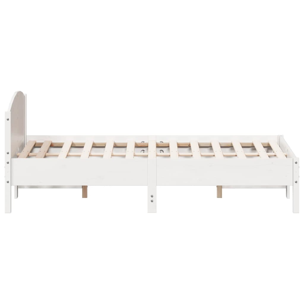 vidaXL Estructura de cama sin colchón madera de pino blanco 135x190 cm