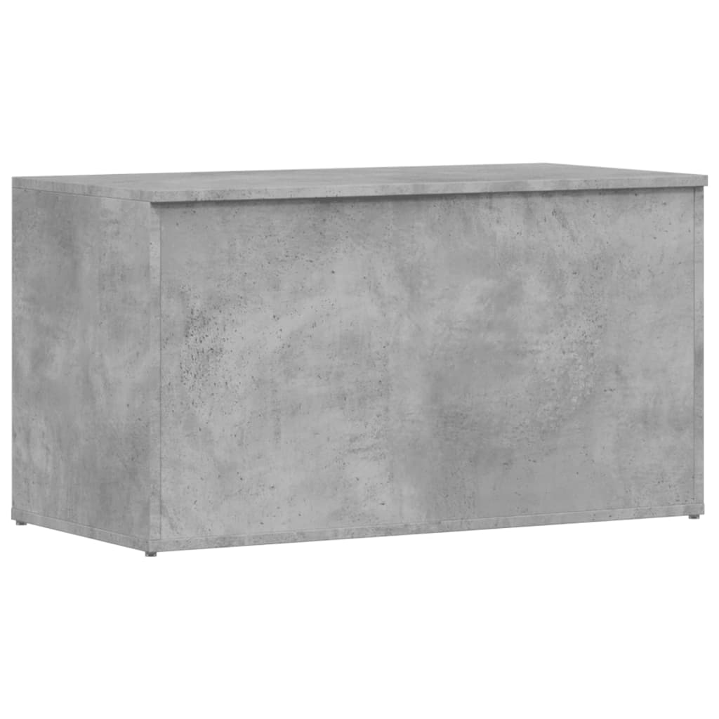 vidaXL Baúl almacenaje madera contrachapada gris hormigón 84x42x46 cm