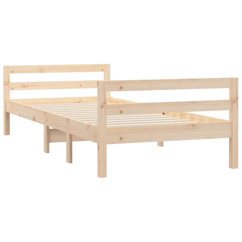 vidaXL Estructura de cama sin colchón madera maciza pino 75x190 cm