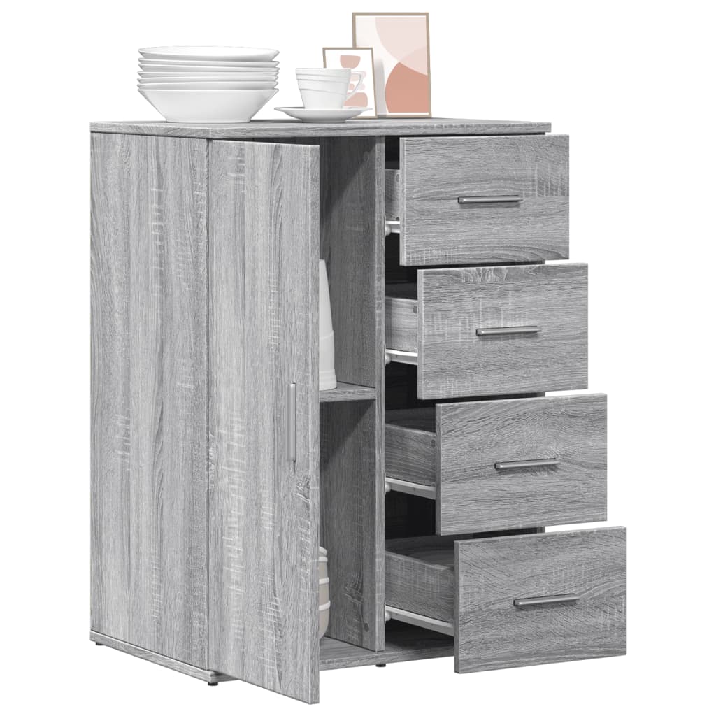 vidaXL Aparador de madera de ingeniería gris Sonoma 59x39x80 cm