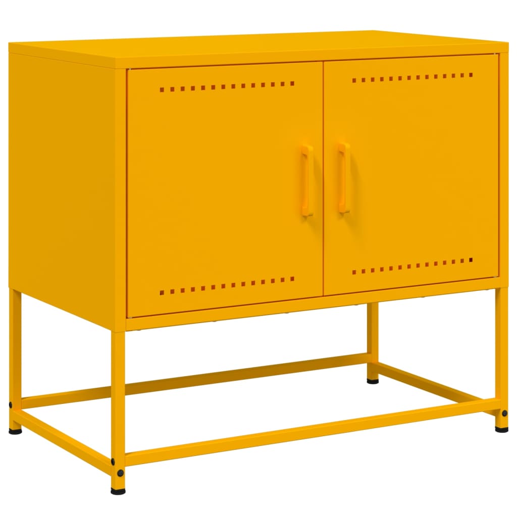 vidaXL Mueble para TV de acero amarillo mostaza 68,5x39x60,5 cm