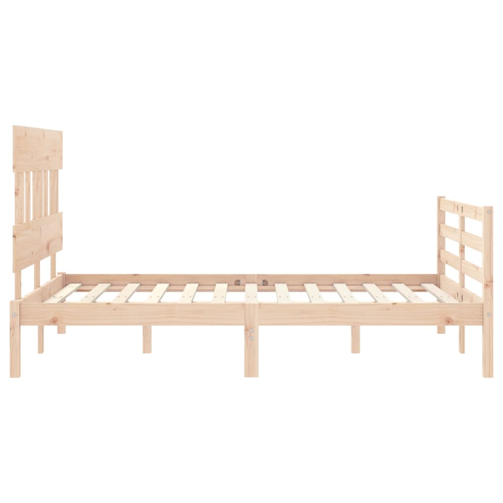 vidaXL Estructura de cama de matrimonio con cabecero madera maciza