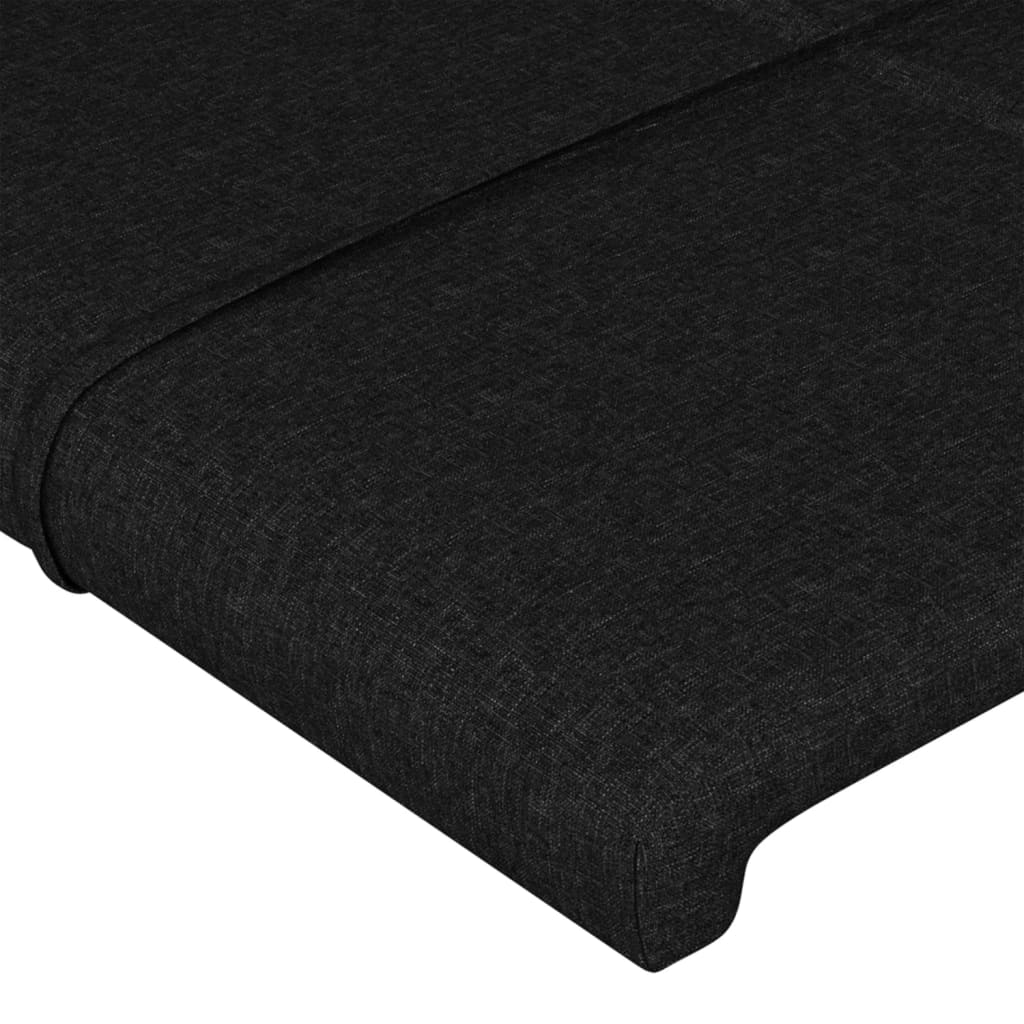 vidaXL Estructura de cama con cabecero de tela negro 160x200 cm