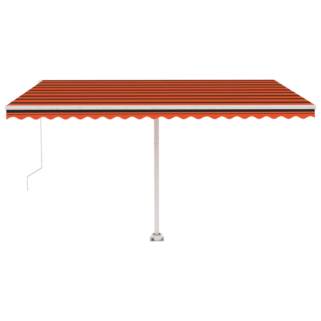 vidaXL Toldo de pie manual retráctil naranja y marrón 400x350 cm