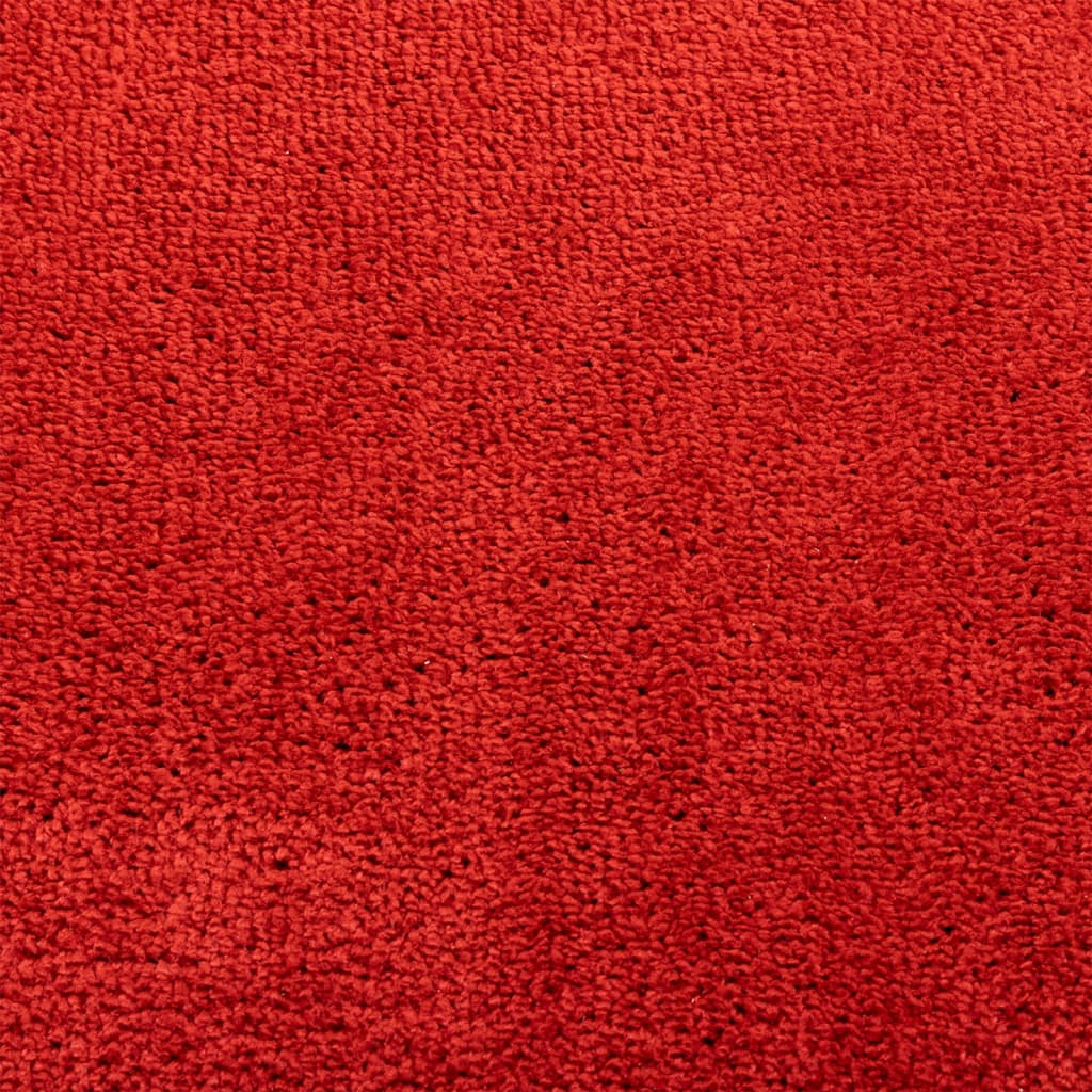 vidaXL Alfombra de pelo corto OVIEDO roja Ø 80 cm