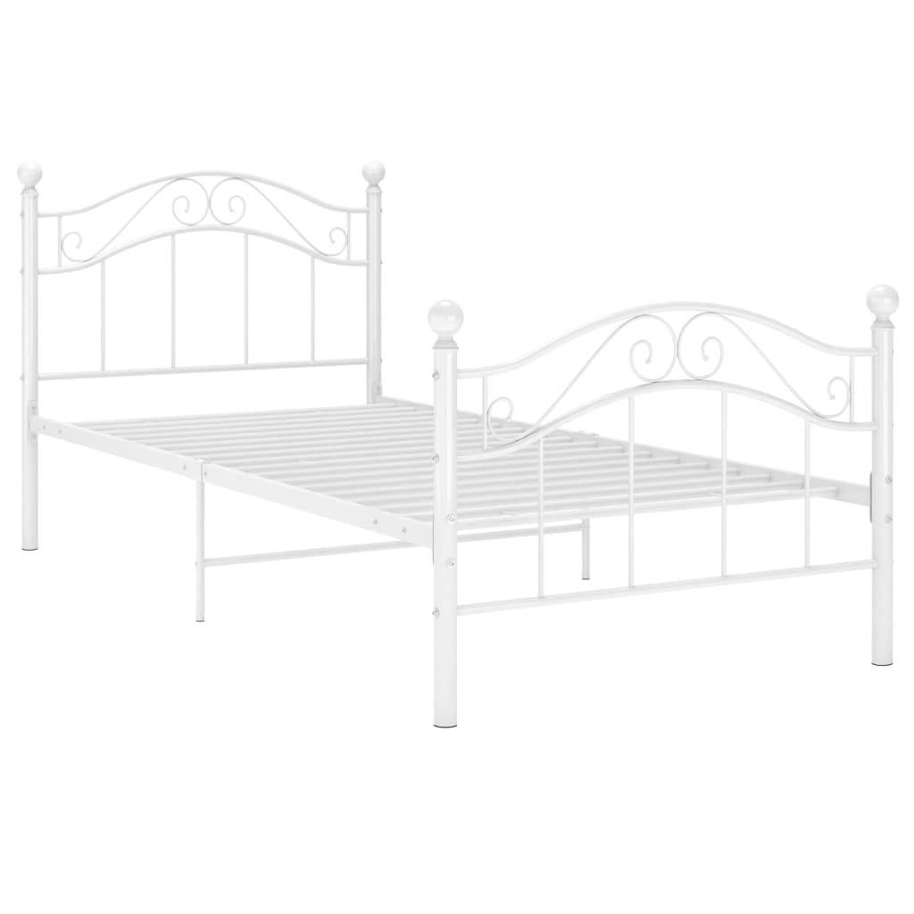 vidaXL Estructura de cama sin colchón metal blanco 90x200 cm