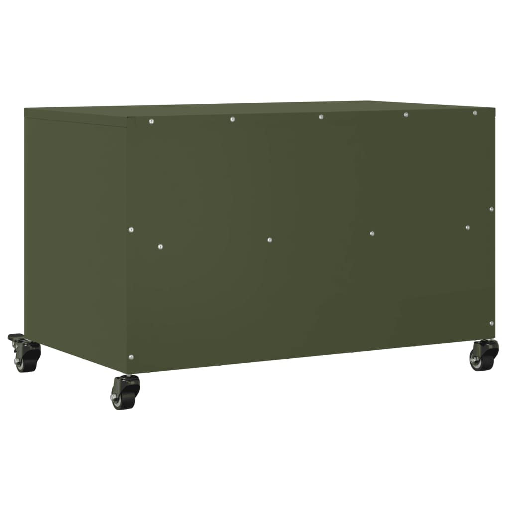 vidaXL Mueble de TV de acero verde oliva 68x39x43,5 cm