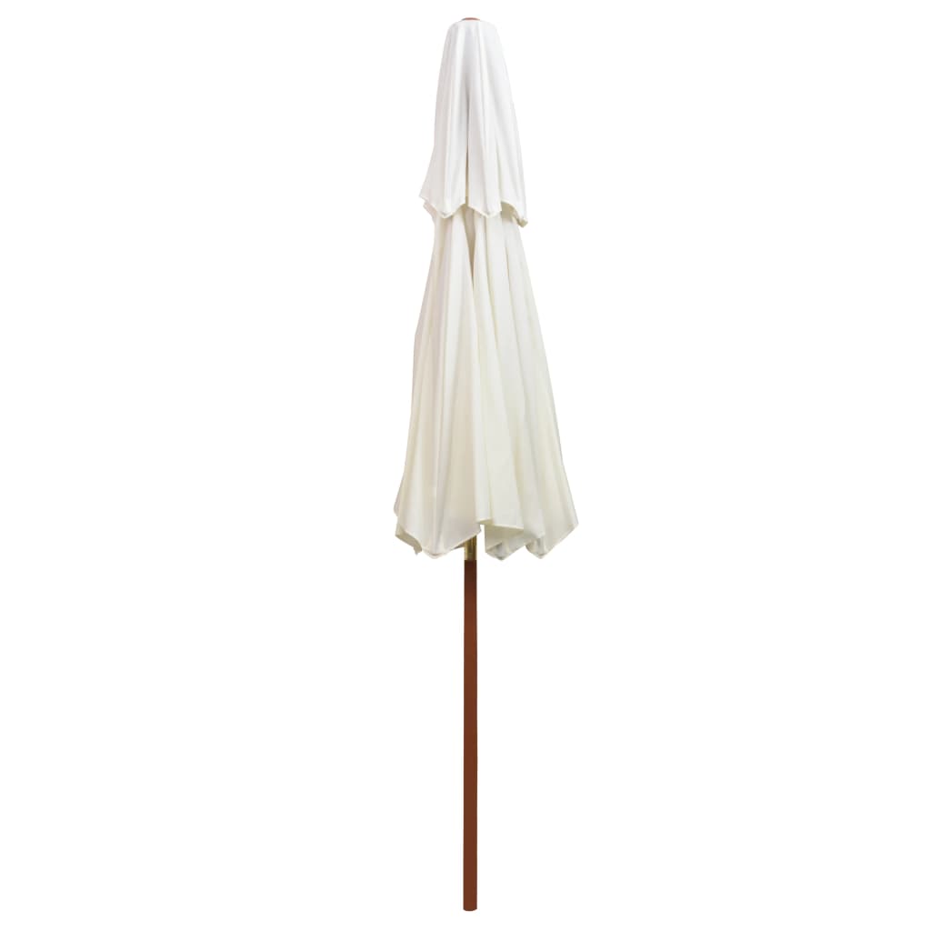 vidaXL Sombrilla de dos niveles palo de madera blanco crema 270x270 cm