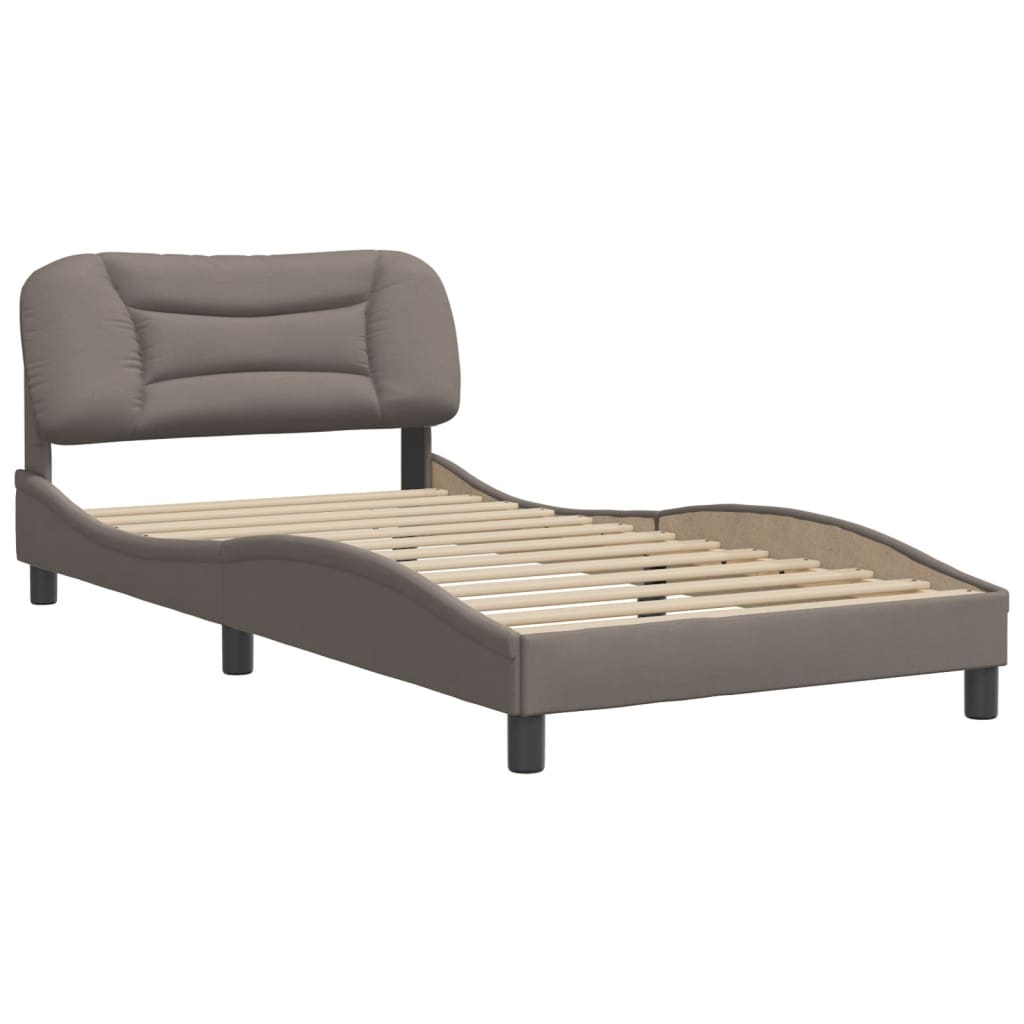 vidaXL Estructura de cama sin colchón tela gris taupe 100x200 cm