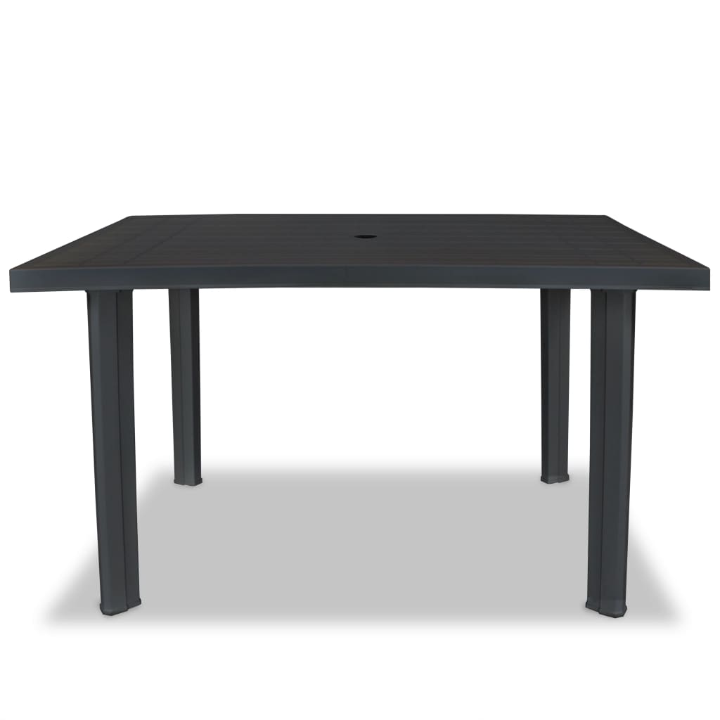 vidaXL Mesa de jardín de plástico gris antracita 126x76x72 cm