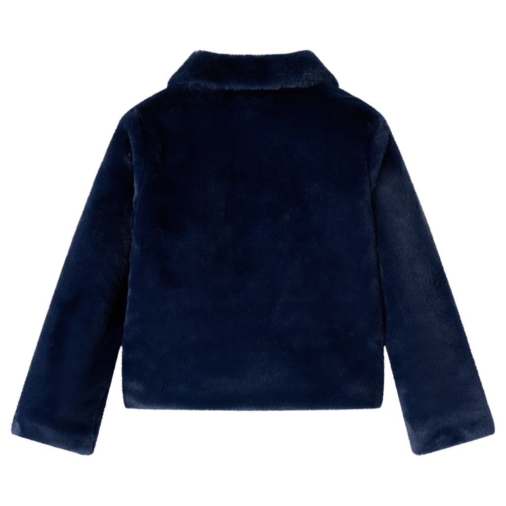 Chaqueta infantil de cuero sintético azul marino 116