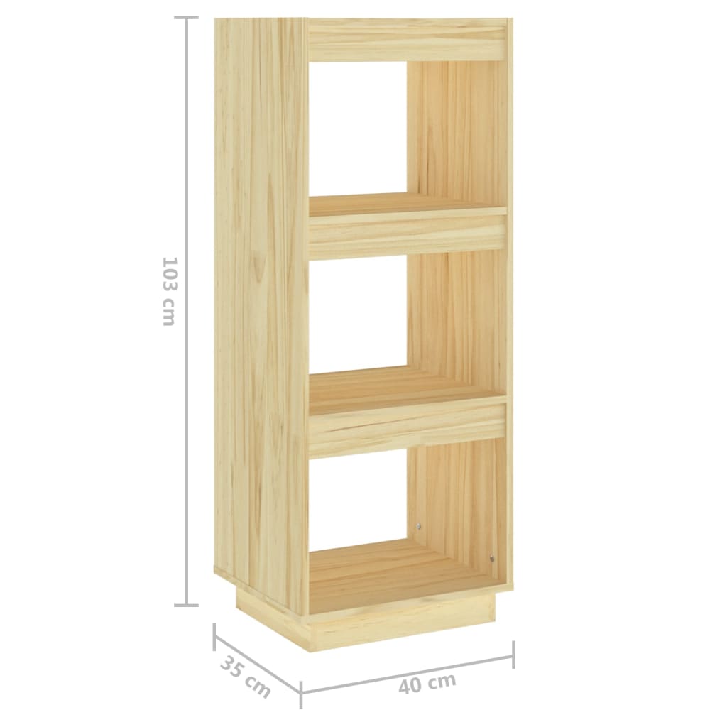 vidaXL Estantería/divisor de espacios madera maciza pino 40x35x103 cm