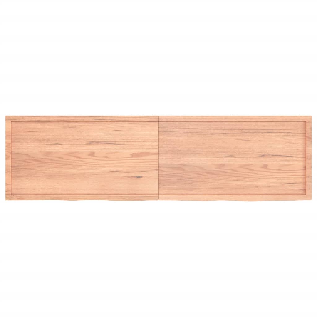 vidaXL Encimera baño madera maciza tratada marrón claro 220x60x(2-6)cm