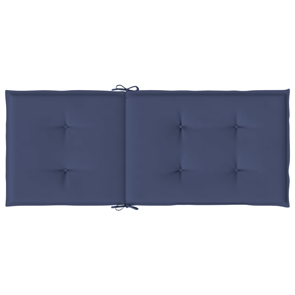 vidaXL Cojines para silla con respaldo alto 2 uds tela azul marino