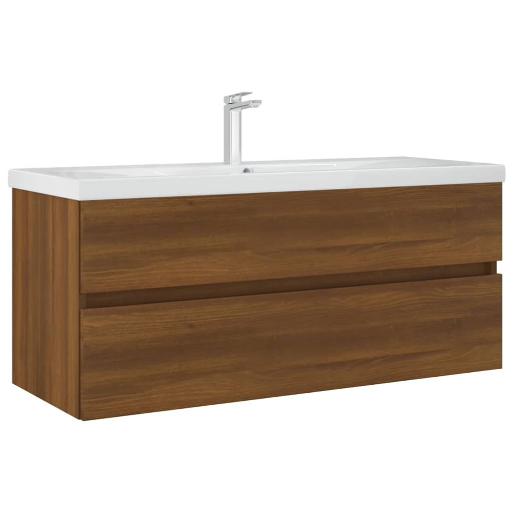 vidaXL Mueble de lavabo madera ingeniería roble marrón 100x38,5x45 cm