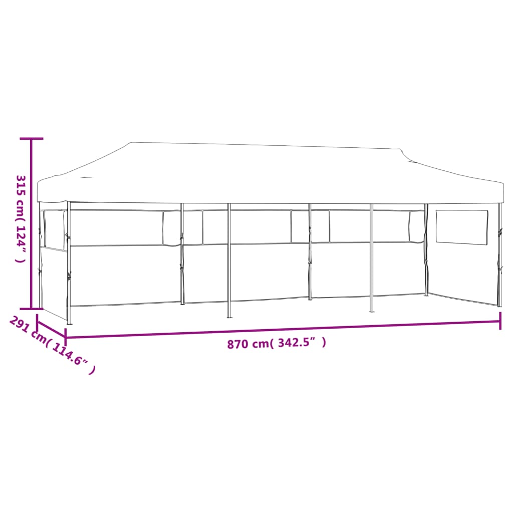 vidaXL Carpa plegable Pop-up con 5 paredes laterales 3x9 m azul