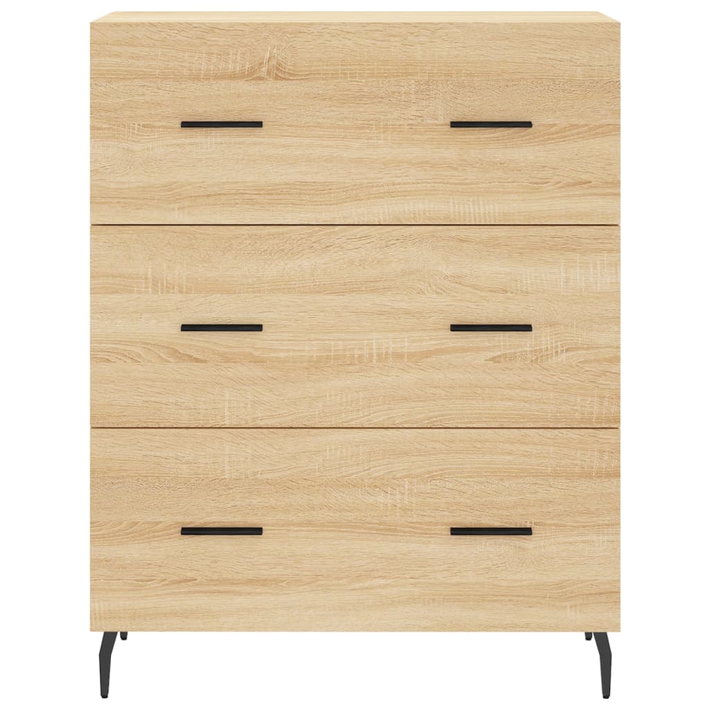 vidaXL Aparador alto madera contrachapada color roble 69,5x34x180 cm