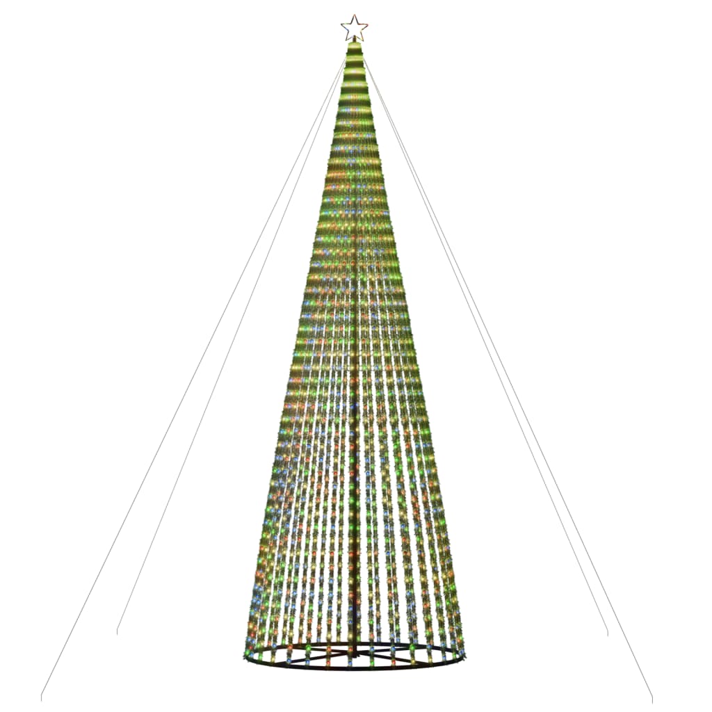 vidaXL Árbol de Navidad cono de luz 1544 LEDs de colores 500 cm