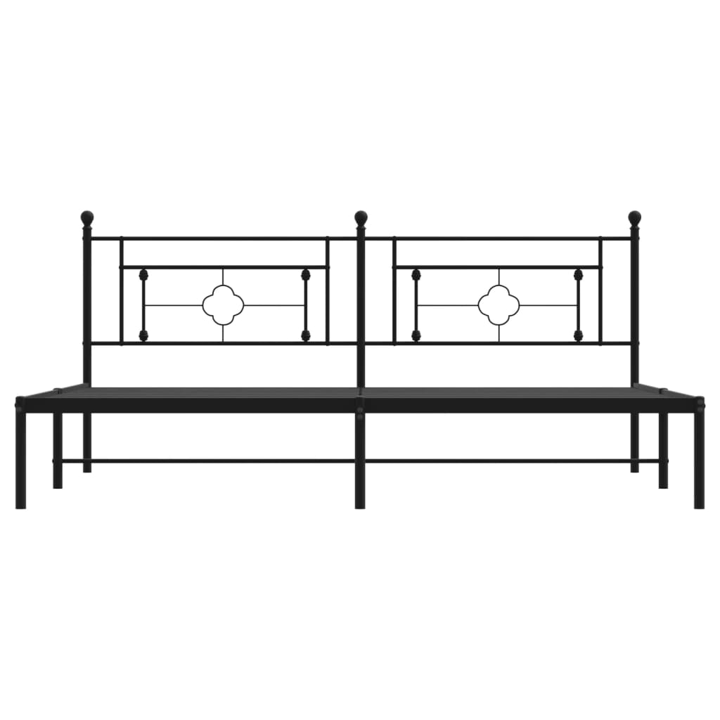 vidaXL Estructura cama sin colchón con cabecero metal negro 193x203 cm