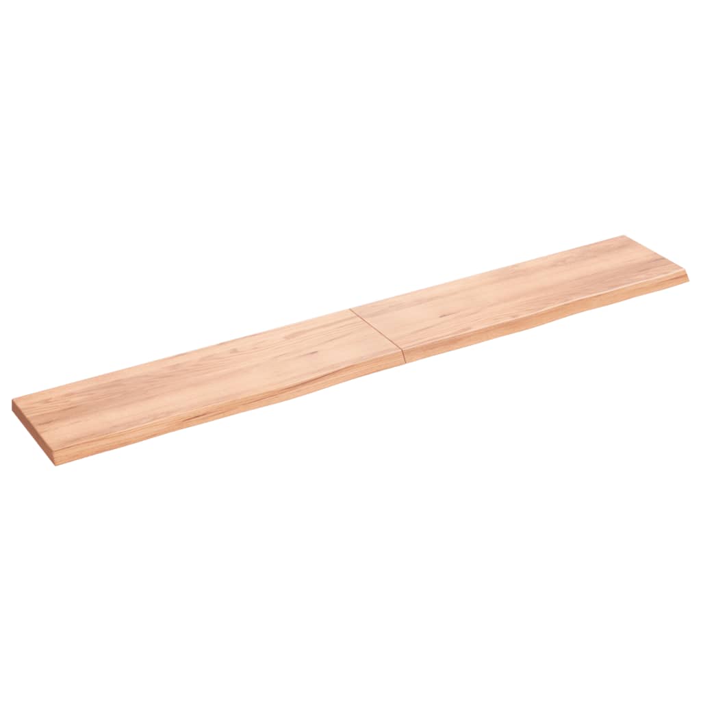 vidaXL Estante pared madera roble tratada marrón claro 200x30x(2-4) cm