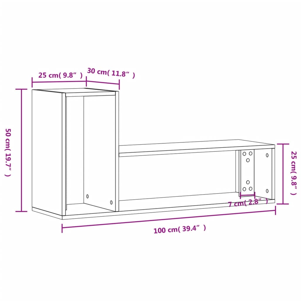 vidaXL Muebles de TV 2 uds madera ingeniería gris Sonoma 100x30x50 cm