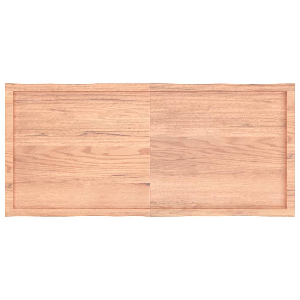 vidaXL Tablero mesa madera tratada borde natural marrón 140x60x(2-4)cm