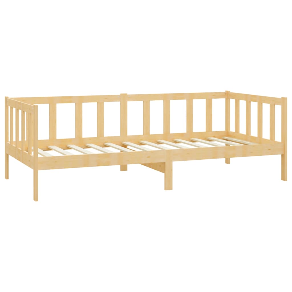 vidaXL Sofá cama con colchón madera de pino maciza 90x200 cm