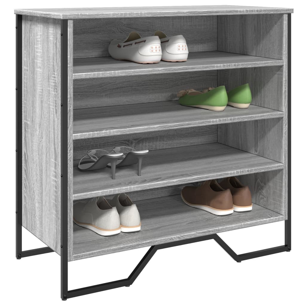 vidaXL Zapatero de madera de ingeniería gris Sonoma 80x38x78 cm