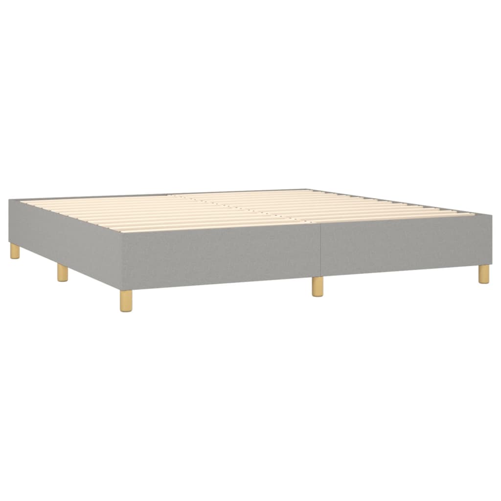 vidaXL Cama box spring con colchón tela gris claro 200x200 cm