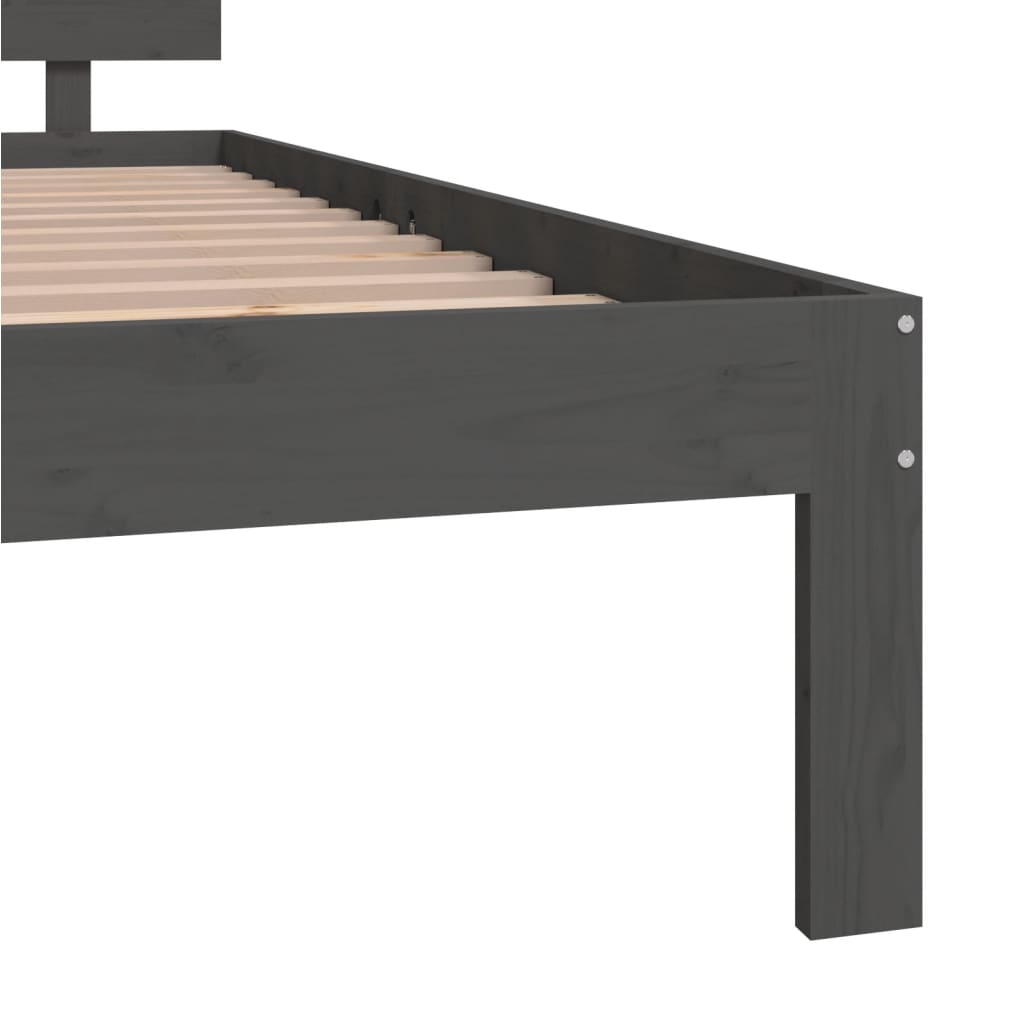 vidaXL Estructura de cama madera maciza de pino gris 140x200 cm