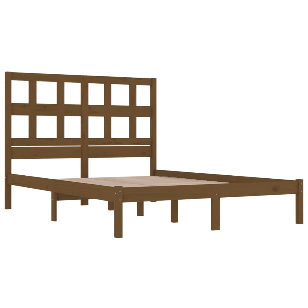 vidaXL Estructura de cama madera maciza de pino marrón miel 120x200 cm