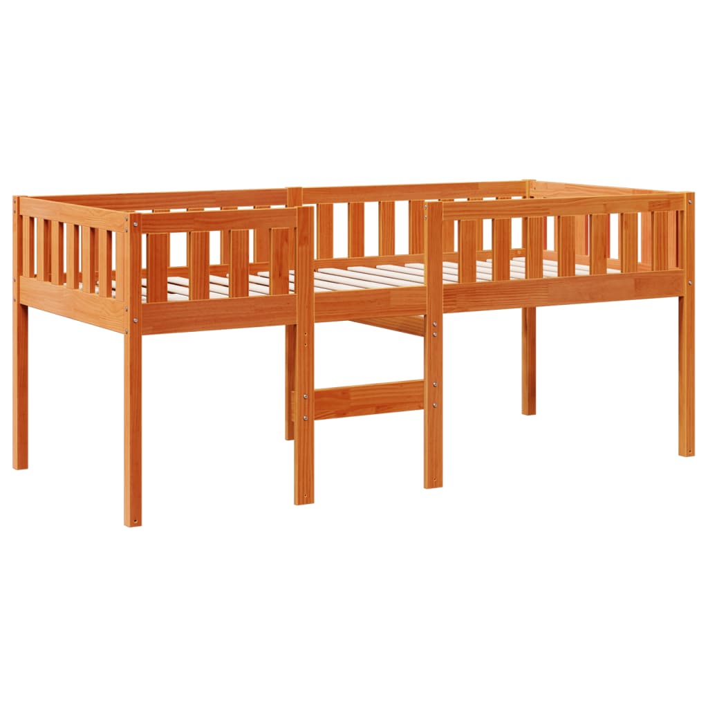 vidaXL Cama de niños sin colchón madera maciza pino marrón 75x190 cm