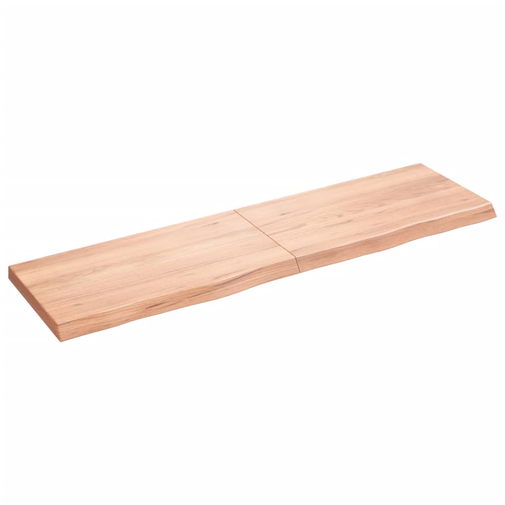 vidaXL Encimera baño madera maciza tratada marrón claro 180x50x(2-6)cm