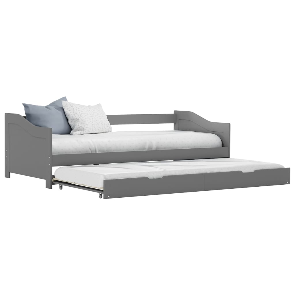 vidaXL Estructura de sofá cama extraíble sin colchón gris 90x200cm